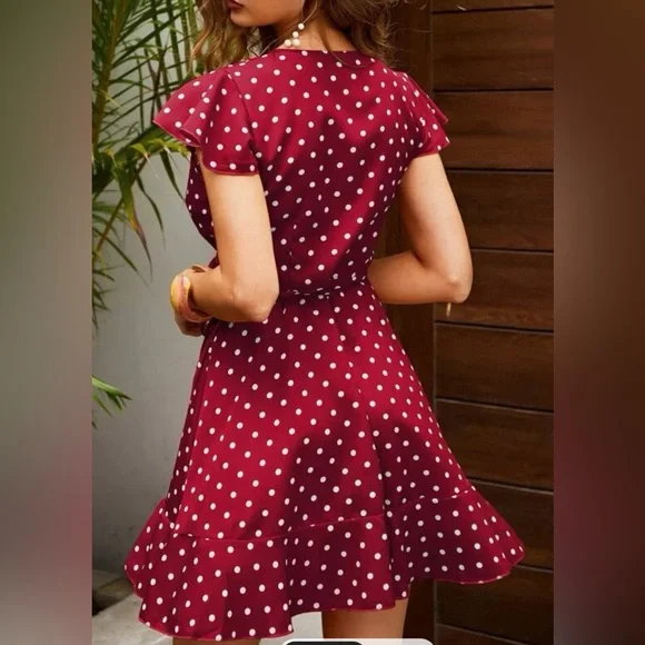 Little Red Polka-Dot Dress! - Picture 3 of 4